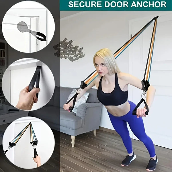 1set 11pcs Full-Body Training System | Progressive Tension Design for Strength/Yoga/Pilates - Complete Accessory Bundle